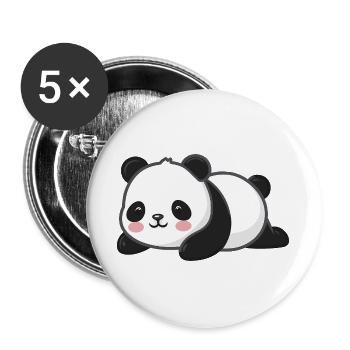 Cute Panda Animal Lover - Buttons large 2.2''/56 mm (5-pack) - white - Front