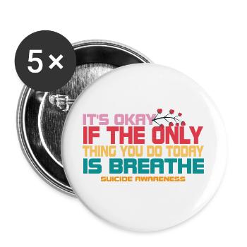 Ce n’est pas grave si la seule chose est l’haleine - Lot de 5 grands badges (56 mm) - blanc - Devant