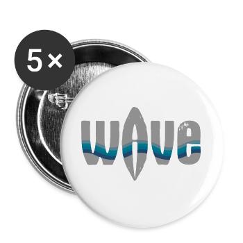 Meereswellen Surfer Design - Buttons groß 56 mm (5er Pack) - Weiß - Vorne