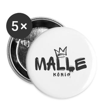 Malle König - Buttons groß 56 mm (5er Pack) - Weiß - Vorne