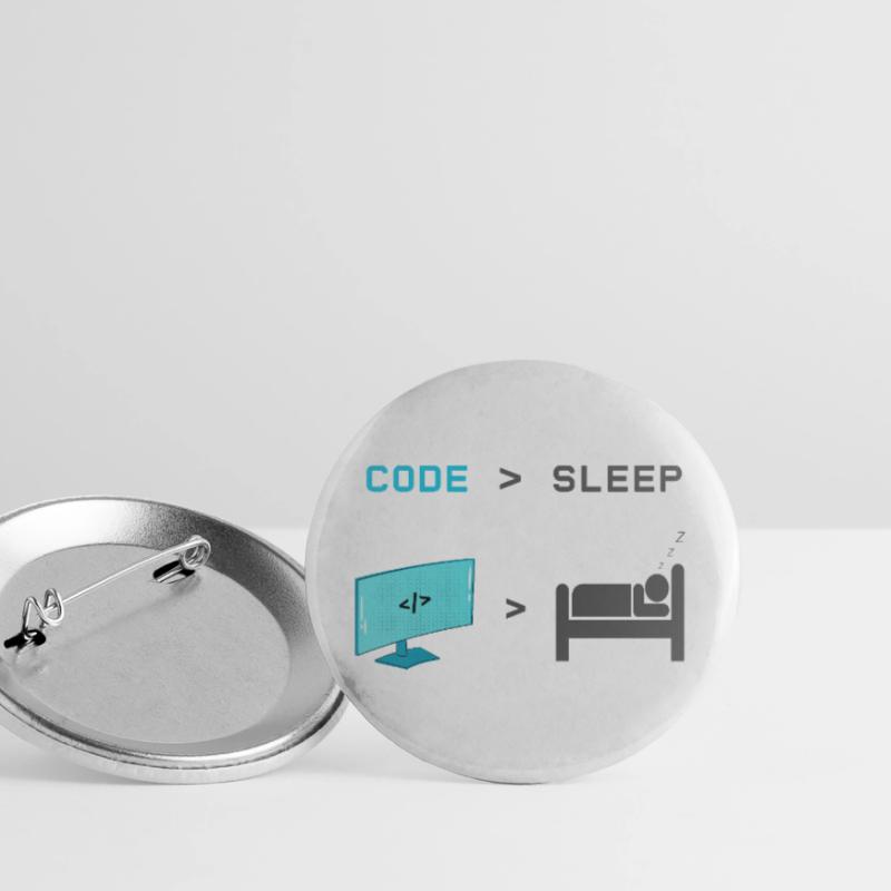 Code vs Sleep: Coder in Sleep Mode Buttons large 2.2''/56 mm (5-pack)