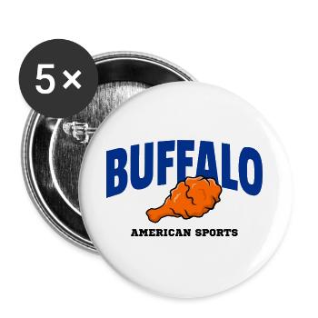 Buffalo Wing Football Shirt – Lustiges Fan Design - Buttons groß 56 mm (5er Pack) - Weiß - Vorne