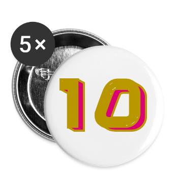10. 10 YEARS. 10th ANNIVERSARY. 10 YEAR ANNIVERSARY. - Buttons large 2.2''/56 mm (5-pack) - white - Front