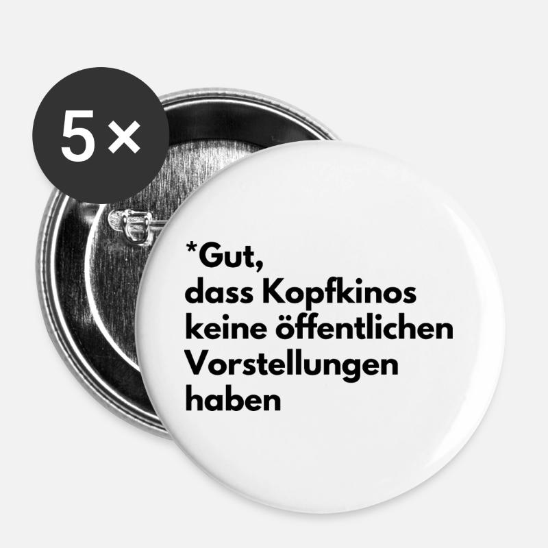 Mental cinemas - Buttons large 2.2''/56 mm (5-pack) - white