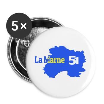 Der Stadtplan des Departements Marne 51 - Buttons groß 56 mm (5er Pack) - Weiß - Vorne
