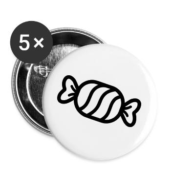 Süßigkeiten - Buttons groß 56 mm (5er Pack) - Weiß - Vorne