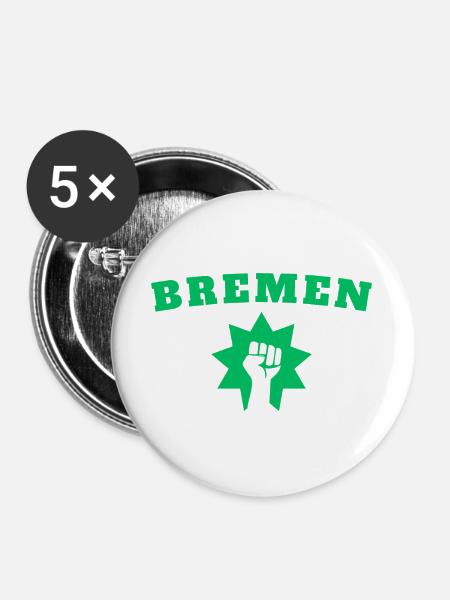 Bremen - Buttons groß 56 mm (5er Pack) - Weiß