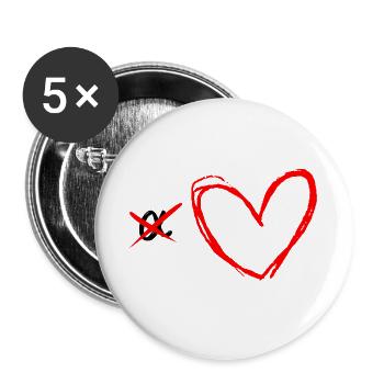 Ich bin kein Alpha Design mit rotem Herz - Buttons groß 56 mm (5er Pack) - Weiß - Vorne