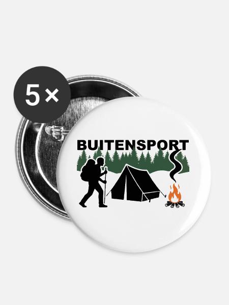Sport im Freien - Buttons groß 56 mm (5er Pack) - Weiß