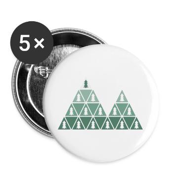 Fir Trees & Mountains - Buttons large 2.2''/56 mm (5-pack) - white - Front