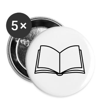 Livre ouvert pour les rats de bibliothèque - Lot de 5 grands badges (56 mm) - blanc - Devant