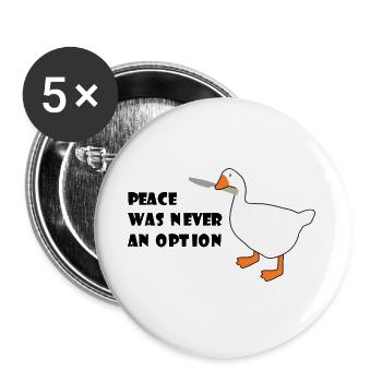 Goose – Peace Was Never an Option - Buttons large 2.2''/56 mm (5-pack) - white - Front