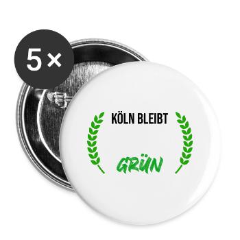 Koeln_bleibt_gruen_-_wreath_ - Buttons large 2.2''/56 mm (5-pack) - white - Front