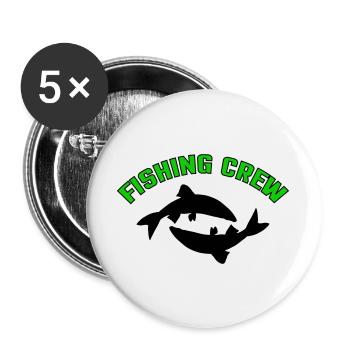 Fish Crew - Lot de 5 grands badges (56 mm) - blanc - Devant