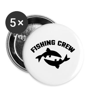 Équipage de pêche - Lot de 5 grands badges (56 mm) - blanc - Devant