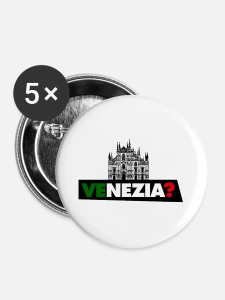 Venedig? - Buttons groß 56 mm (5er Pack) - Weiß