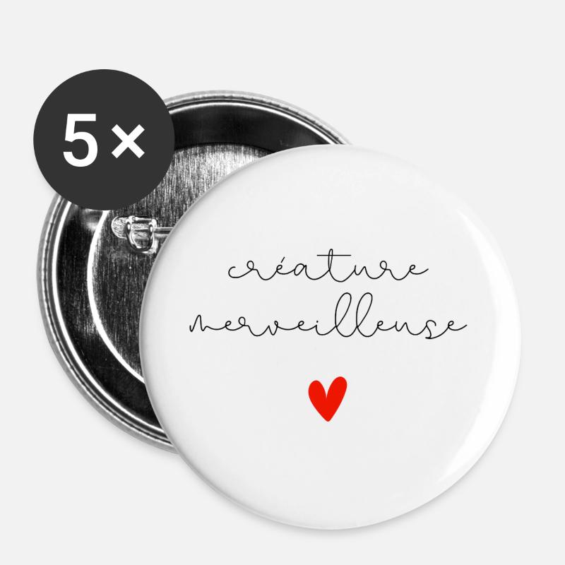 Wonderful Creature - Buttons large 2.2''/56 mm (5-pack) - white