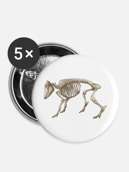 Illustration Boar Skeleton - Buttons groß 56 mm (5er Pack) - Weiß