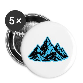 Icône du sommet des montagnes - Lot de 5 grands badges (56 mm) - blanc - Devant