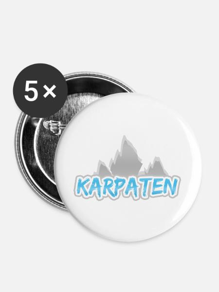 Berg Karpaten - Buttons groß 56 mm (5er Pack) - Weiß