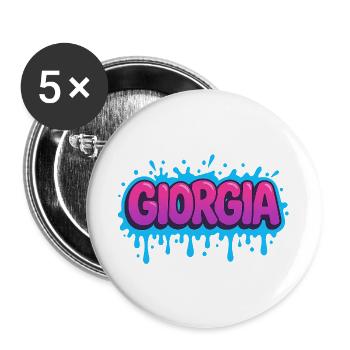 Graffiti Georgia Name Gift Ideal Printable - Buttons large 2.2''/56 mm (5-pack) - white - Front