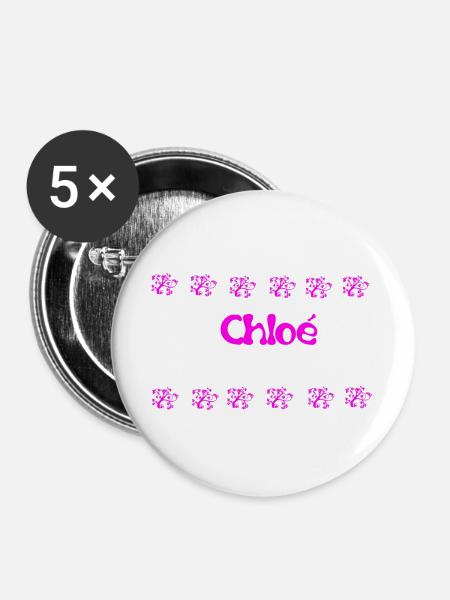Chloé Floral in Pink - Buttons large 2.2''/56 mm (5-pack) - white
