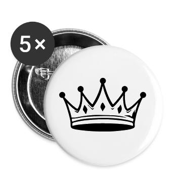 Crown King Symbol - Buttons large 2.2''/56 mm (5-pack) - white - Front