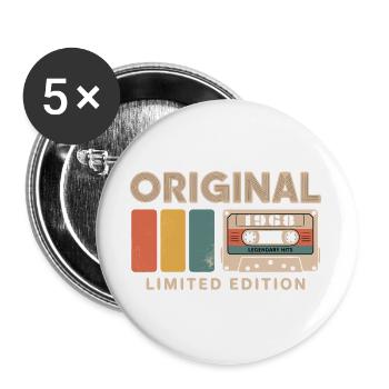 Original Geburtstag 1968 Geschenk 1968 Retro 1968 - Buttons groß 56 mm (5er Pack) - Weiß - Vorne