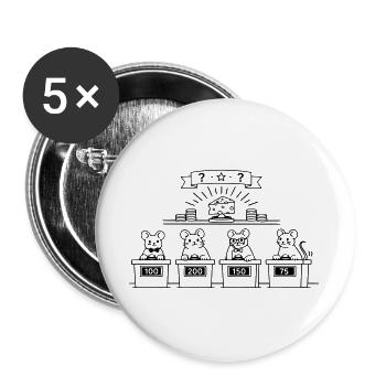 mice show quiz - Buttons groß 56 mm (5er Pack) - Weiß - Vorne