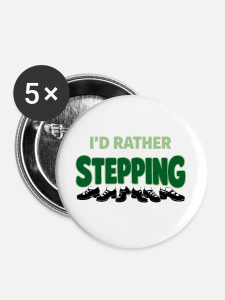 Irischer Tanz Step-dancing Celtic Fan - Buttons groß 56 mm (5er Pack) - Weiß
