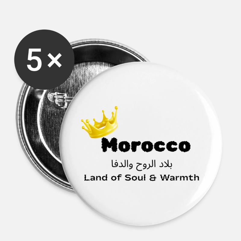 Morocco - Buttons large 2.2''/56 mm (5-pack) - white
