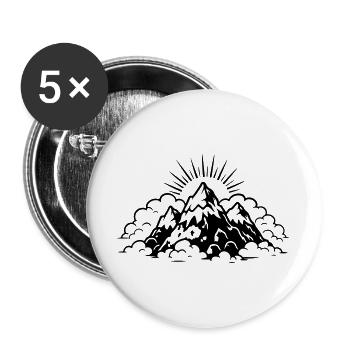 Mountains Landscape Icon - Buttons large 2.2''/56 mm (5-pack) - white - Front