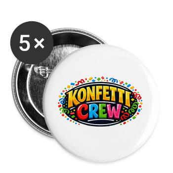 Cadeau drôle de la fête foraine de l’équipe de confettis - Lot de 5 grands badges (56 mm) - blanc - Devant