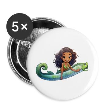 Sea Dragon and Adventurer - Buttons large 2.2''/56 mm (5-pack) - white - Front