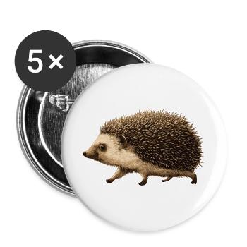 lustiger Igel - Buttons groß 56 mm (5er Pack) - Weiß - Vorne