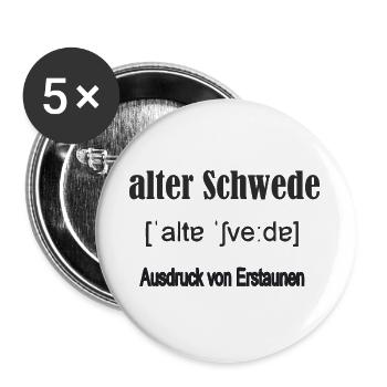 alter_schwede - Buttons groß 56 mm (5er Pack) - Weiß - Vorne