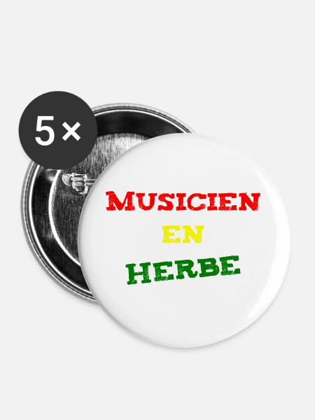 ANGEHENDER MUSIKER! (Reggae, Ska, Dub) - Buttons groß 56 mm (5er Pack) - Weiß