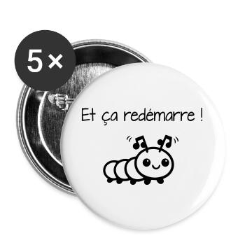 And it starts again! - Buttons large 2.2''/56 mm (5-pack) - white - Front