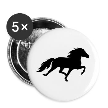 Islandpferd im Rennpass - Buttons groß 56 mm (5er Pack) - Weiß - Vorne
