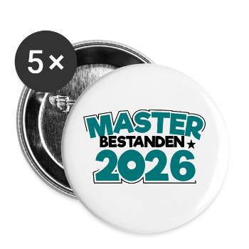 Master 2026 Graduation Graduation - Buttons large 2.2''/56 mm (5-pack) - white - Front