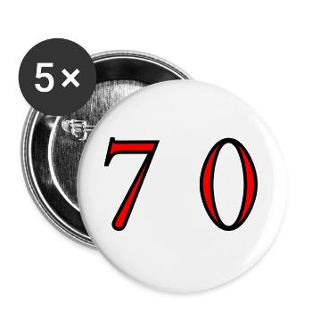 70. 70 YEARS. 70th ANNIVERSARY. 70 YEARS ANNIVERSARY. - Buttons large 2.2''/56 mm (5-pack) - white - Front