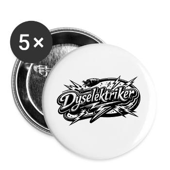 Die Elektriker - Buttons groß 56 mm (5er Pack) - Weiß - Vorne