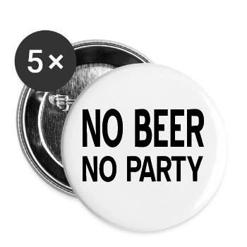 Bier - Buttons groß 56 mm (5er Pack) - Weiß - Vorne
