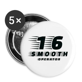 Smooth Operator 16 – ein spaßiges Passwort für Formel-Fans - Buttons groß 56 mm (5er Pack) - Weiß - Vorne