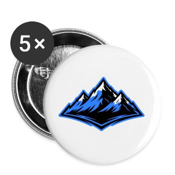 Berge Symbol Alpen - Buttons groß 56 mm (5er Pack) - Weiß - Vorne