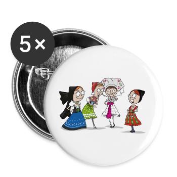 COMIC - SERBSKE DRASTY - Buttons large 2.2''/56 mm (5-pack) - white - Front