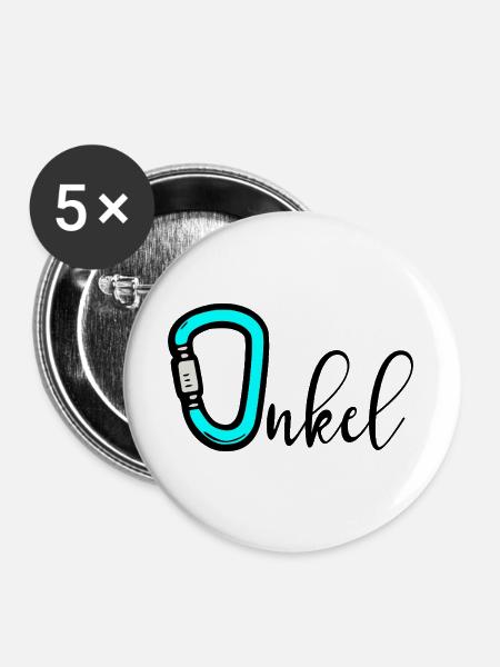 Camping Klettern Onkel - Buttons groß 56 mm (5er Pack) - Weiß