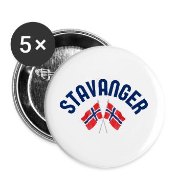 Stavanger Norway Flags - Buttons large 2.2''/56 mm (5-pack) - white - Front