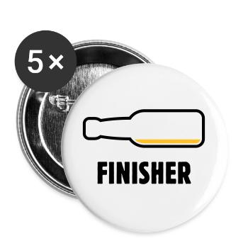 Finisher (Bier / Bierchen / Biertrinker / POS 2C) - Buttons groß 56 mm (5er Pack) - Weiß - Vorne