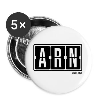 Stockholm ARN, City souvenir Hoodie, T-shirt, Cap - Buttons large 2.2''/56 mm (5-pack) - white - Front